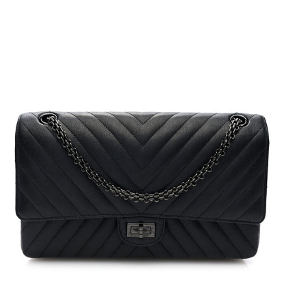 Chanel Sheepskin Chevron Quilted 2.55 Reissue 226 Flap So Black 1 of 11
