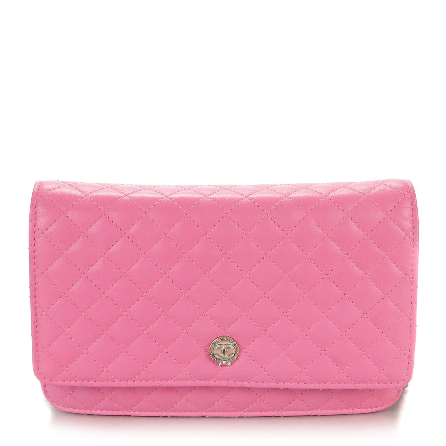 Chanel Lambskin Micro Quilted Wallet On Chain WOC Pink 1 of 8