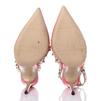 Valentino Garavani Patent Rockstud Ankle Strap Pumps 36 Rouge Poudre 4 of 4