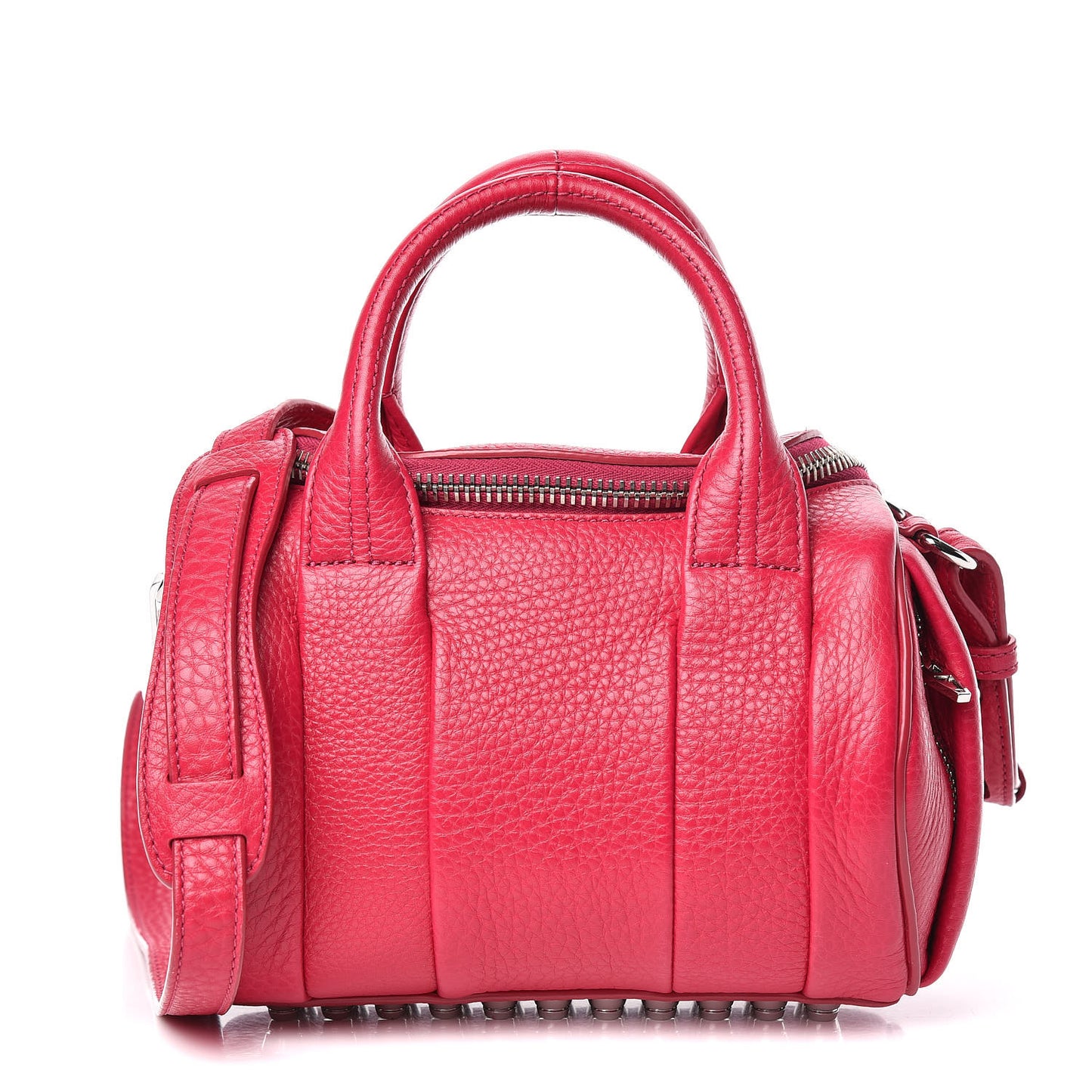 Pebbled Lambskin Mini Rockie Fuchsia Rhodium Hardware
