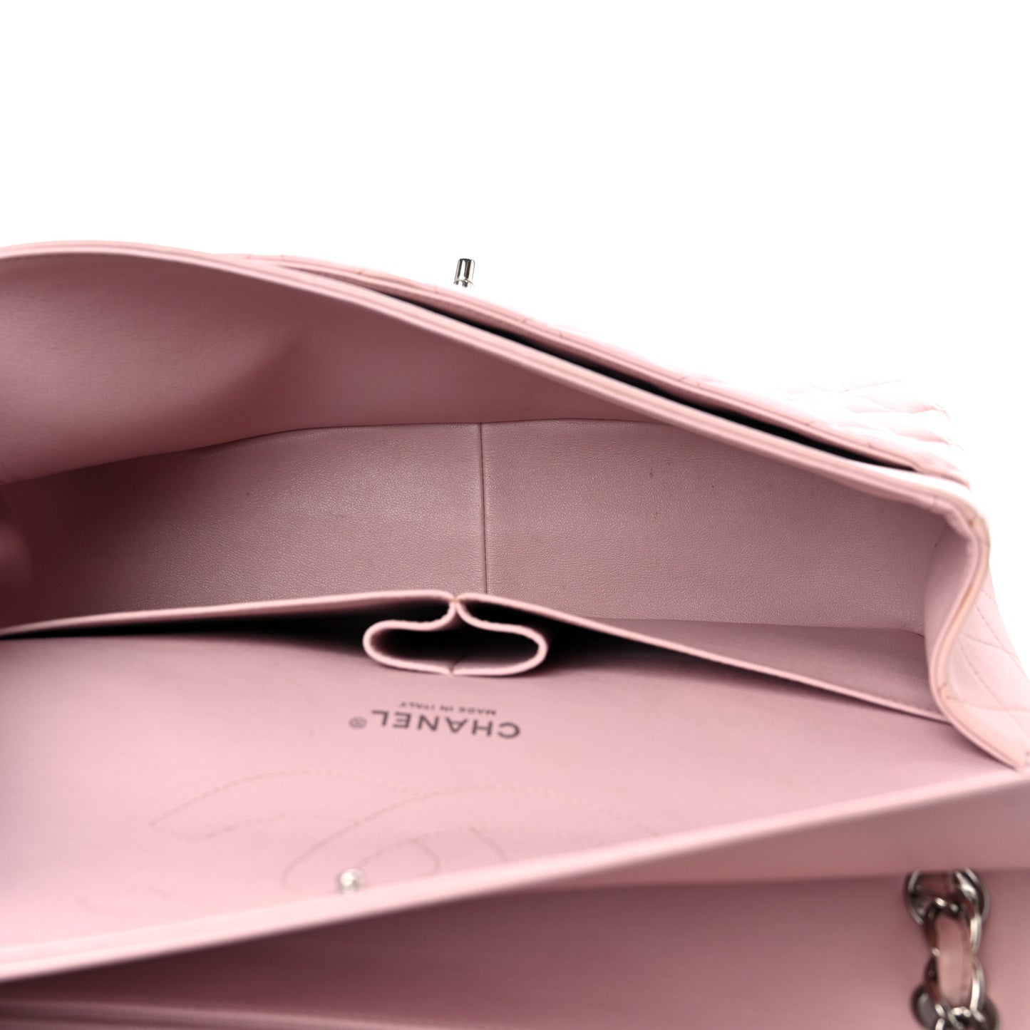 Lambskin Quilted Jumbo Double Flap Light Pink