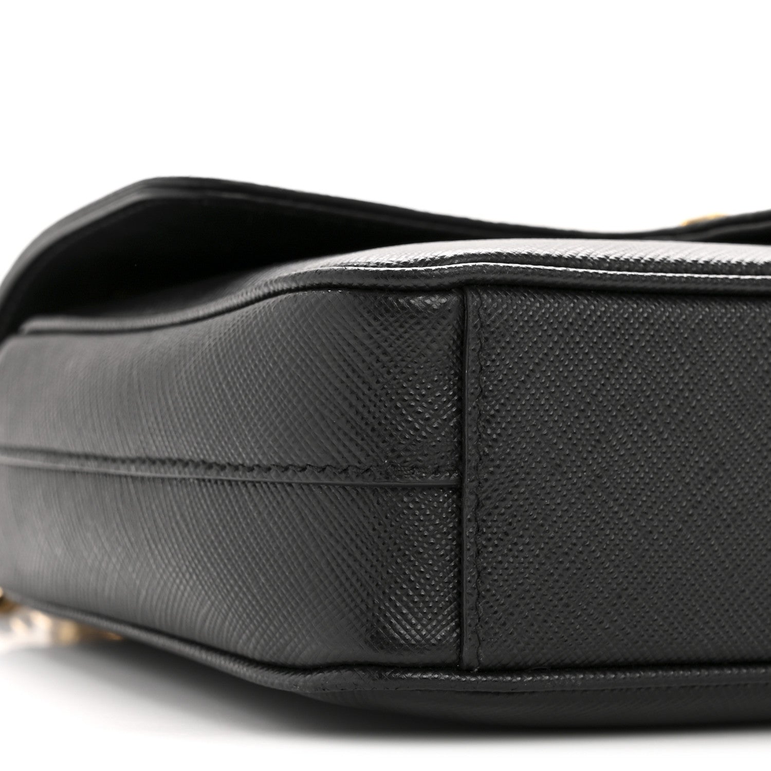 Prada Saffiano Flap Shoulder Bag Black 10 of 14