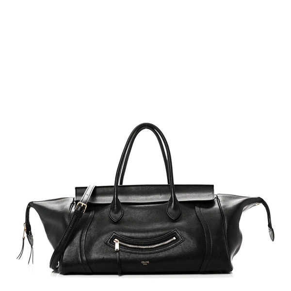 Celine Supple Shiny Lambskin Medium Smiling New Luggage Black