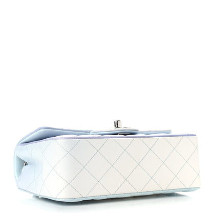 Chanel Perforated Lambskin Quilted Mini Rectangular Flap Light Blue Light Purple White 4 of 9
