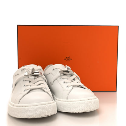 Hermes Calfskin Day Sneakers 37.5 White 10 of 10