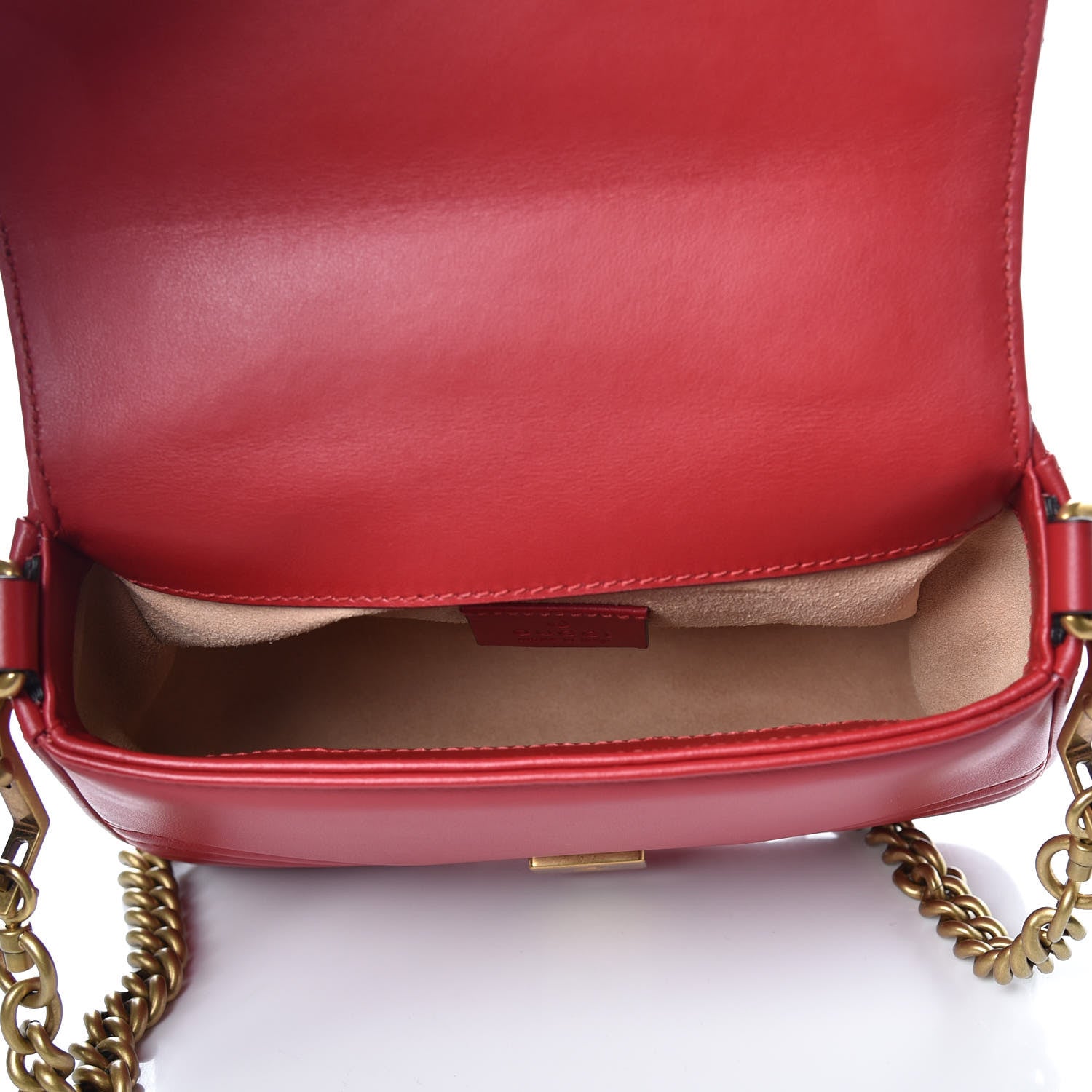 Gucci Calfskin Matelasse Mini GG Marmont Top Handle Shoulder Bag Hibiscus Red 5 of 7