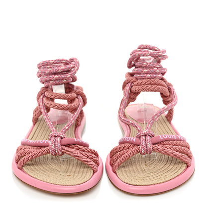 Louis Vuitton Fabric Maia Rope Flat Sandal 40 Rose Clair 2 of 7