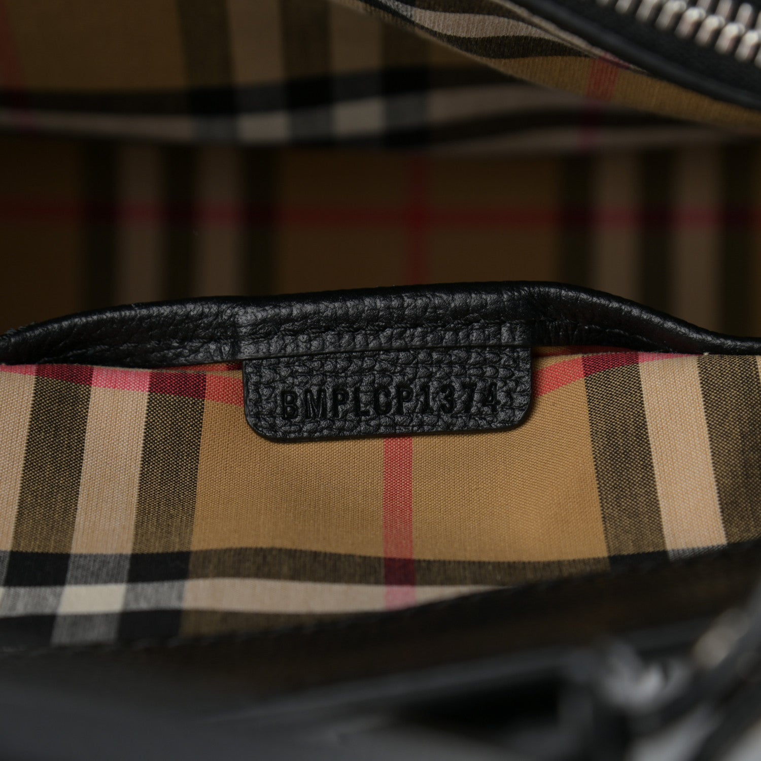 Burberry Derby Calfskin Vintage Check Medium Banner Tote Black 8 of 15