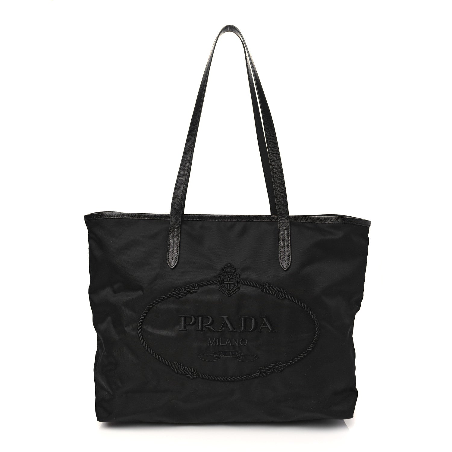 Prada Tessuto Nylon Logo Tote Black 1 of 5