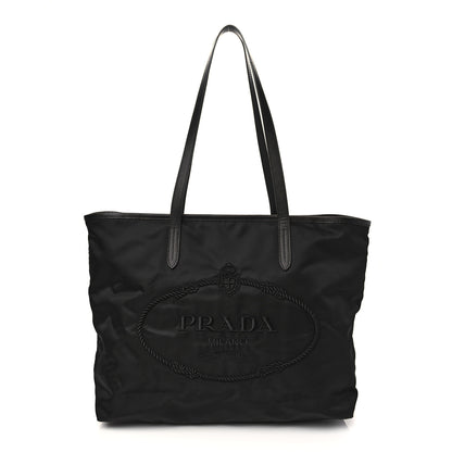 Prada Tessuto Nylon Logo Tote Black 1 of 5