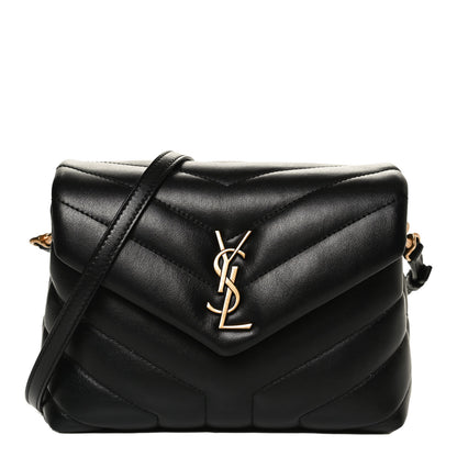Saint Laurent Calfskin Y Quilted Monogram Toy Loulou Crossbody Bag Black 1 of 15