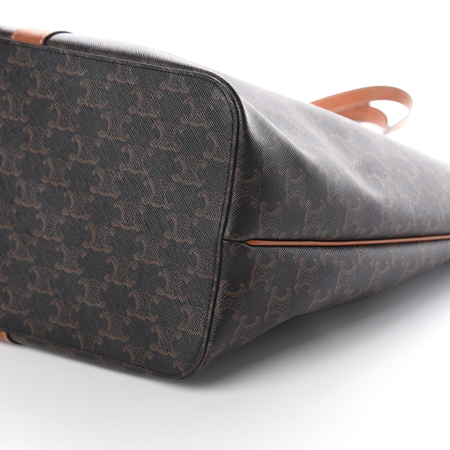 Celine Triomphe Canvas Calfskin Medium Cabas Bag Tan 8 of 9