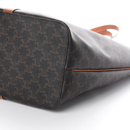 Celine Triomphe Canvas Calfskin Medium Cabas Bag Tan 8 of 9