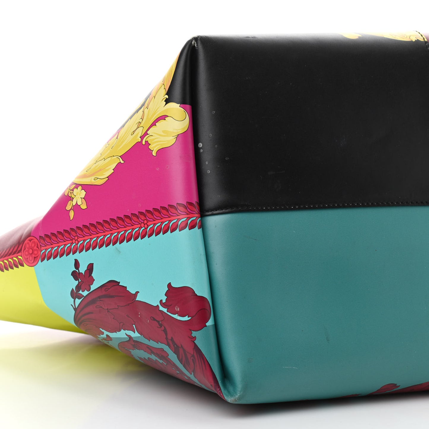 Calfskin Voyage Barocco Print Tote Bag Multicolor