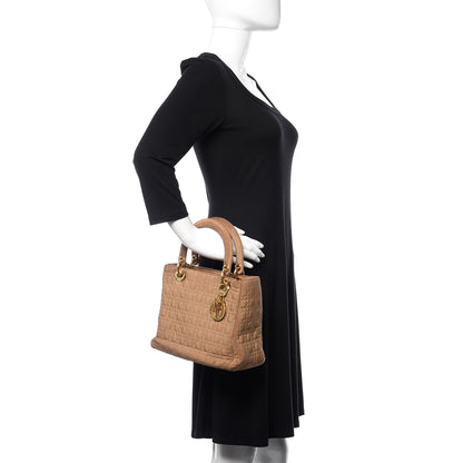 Christian Dior Nylon Cannage Medium Lady Dior Beige 2 of 13