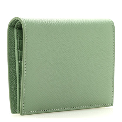 Salvatore Ferragamo Grained Calfskin Folding Wallet Seagrass 3 of 7