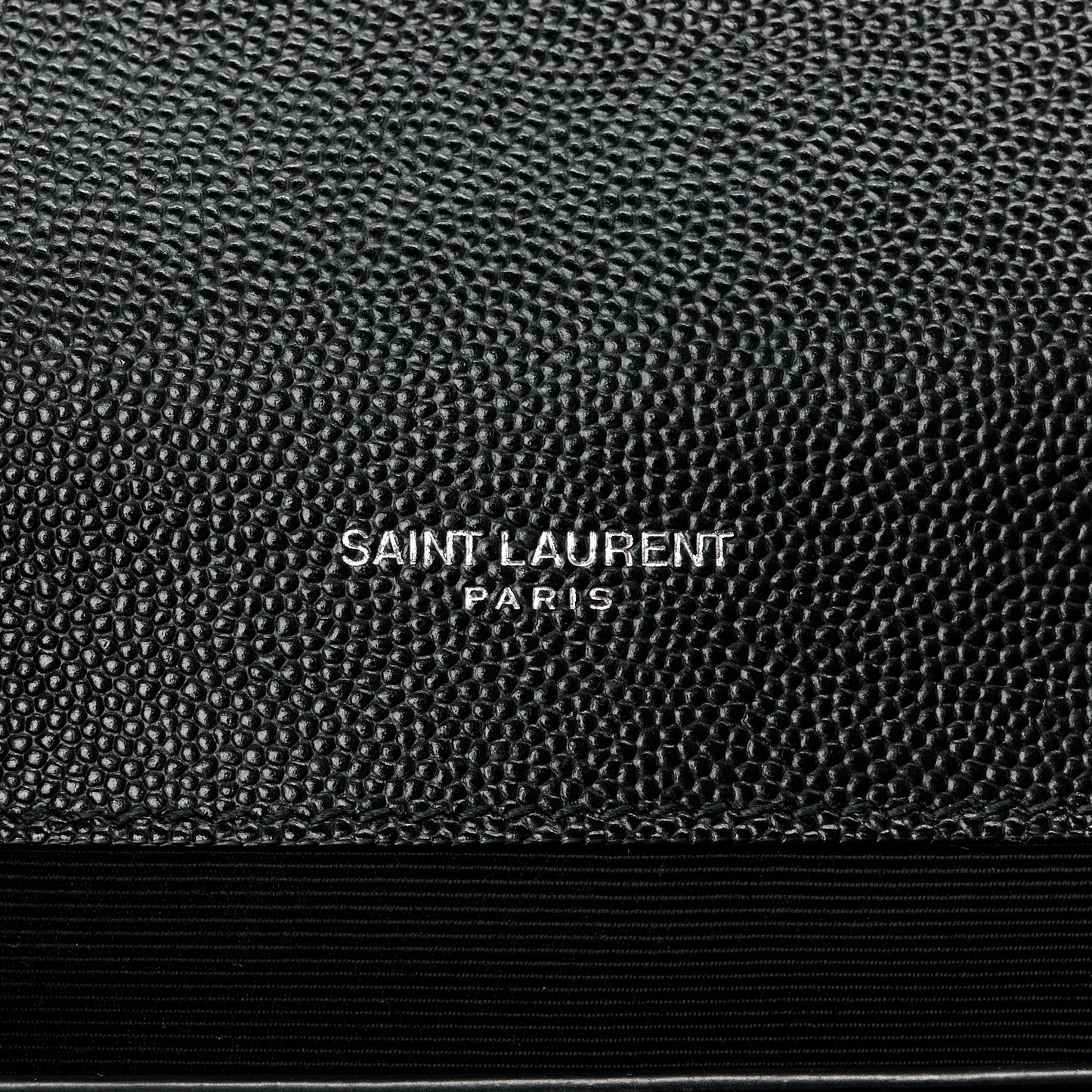 SAINT LAURENT Grain De Poudre Textured Mixed Matelasse Triquilt Medium Monogram Satchel Black