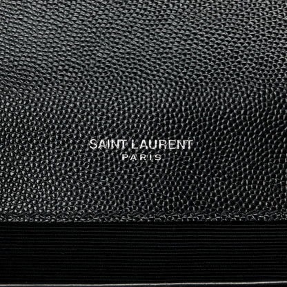 Saint Laurent SAINT LAURENT Grain De Poudre Textured Mixed Matelasse Triquilt Medium Monogram Satchel Black 6 of 13