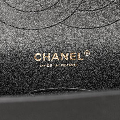 Chanel Caviar Chevron Quilted Jumbo Double Flap Black 6 of 13