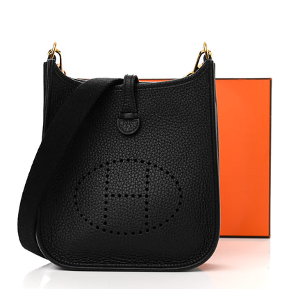 Hermes Taurillon Clemence Evelyne TPM Black 11 of 11