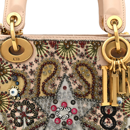 Christian Dior Calfskin Beaded Mini Lady Dior Beige Multicolor 12 of 12