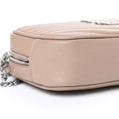 Saint Laurent Grain De Poudre Matelasse Monogram Mini Lou Camera Bag Gold Sand 8 of 9