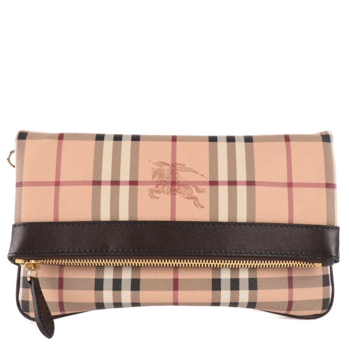 Haymarket Check Adeline Foldover Clutch Brown