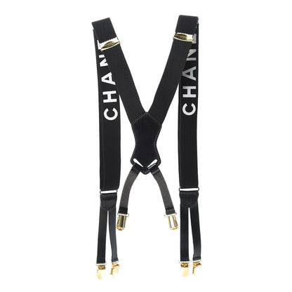 Chanel Logo Suspenders Black White 4 of 8