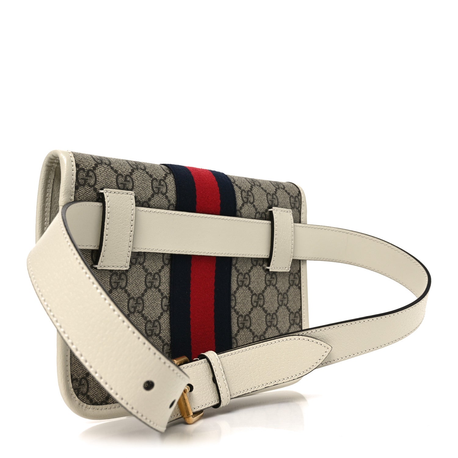 Gucci GG Supreme Monogram Web Small Ophidia Belt Bag 85 34 Beige Ebony White 3 of 9