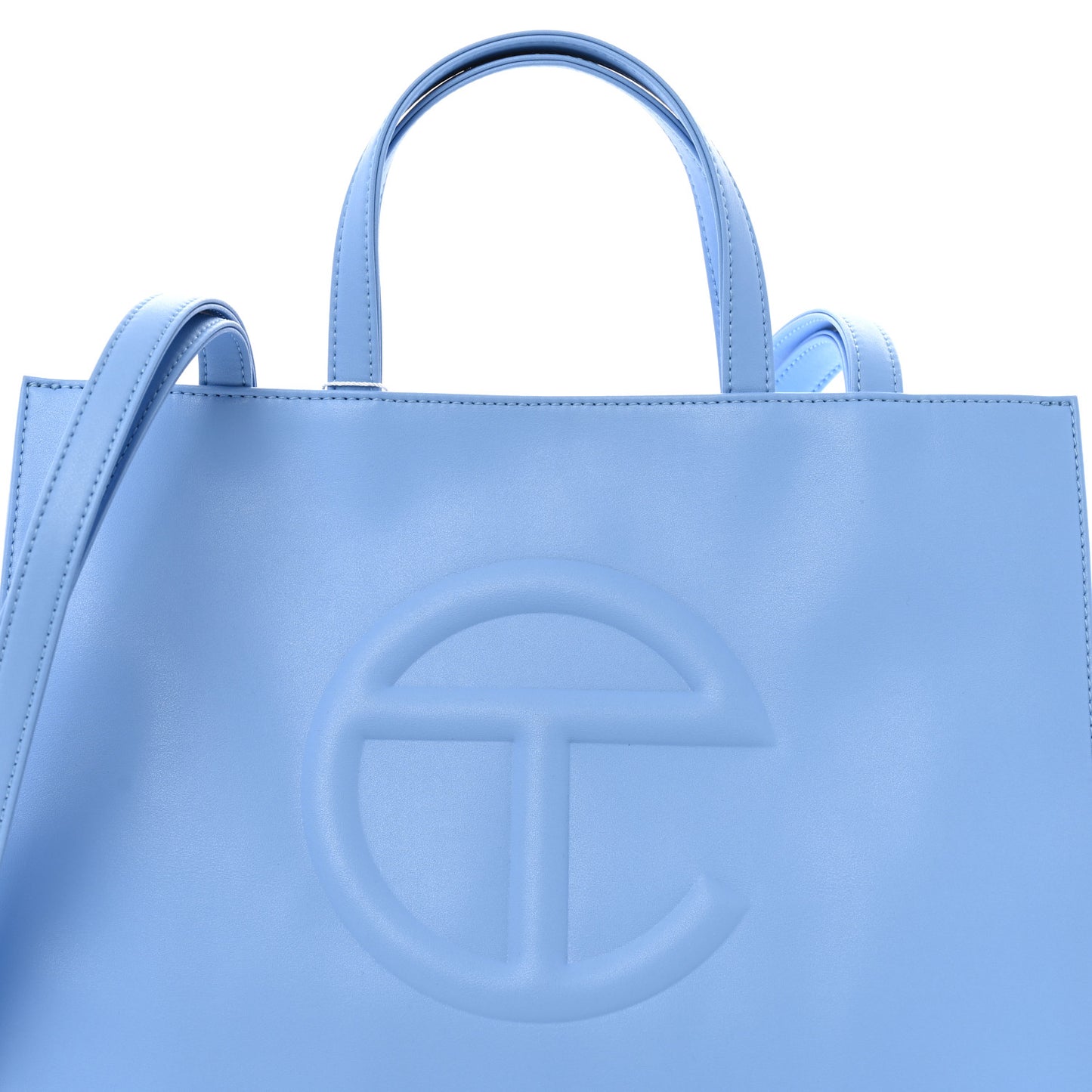 Vegan Leather Medium Shopping Bag Cerulean