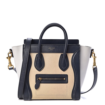 Celine Goatskin Smooth Calfskin Nano Tri-Color Luggage Firefly 1 of 25