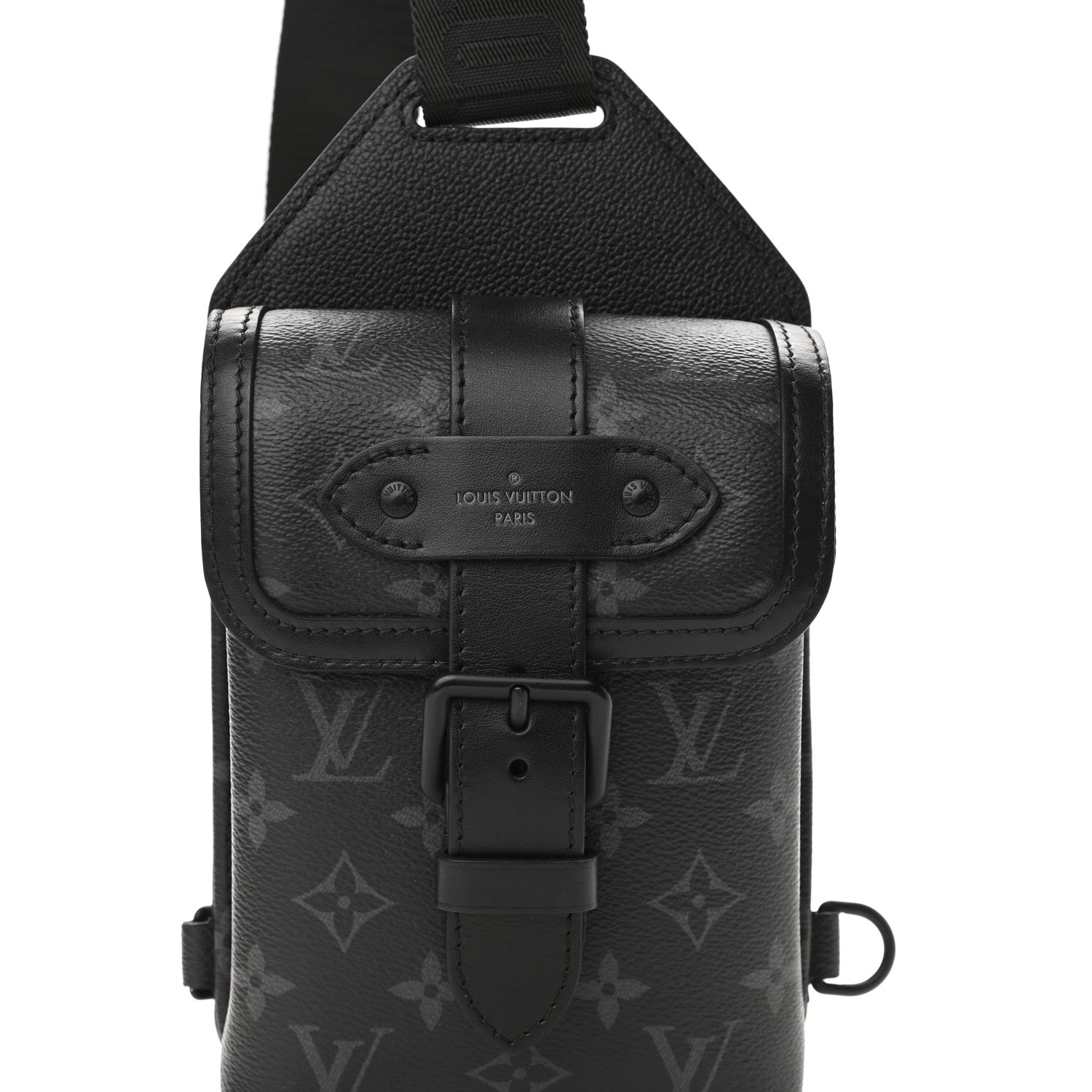 Louis Vuitton Monogram Eclipse Saumur Slingbag Black 4 of 9
