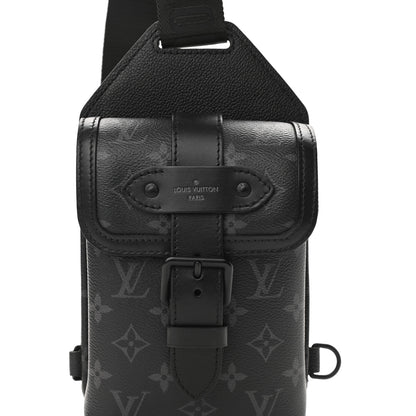 Louis Vuitton Monogram Eclipse Saumur Slingbag Black 4 of 9