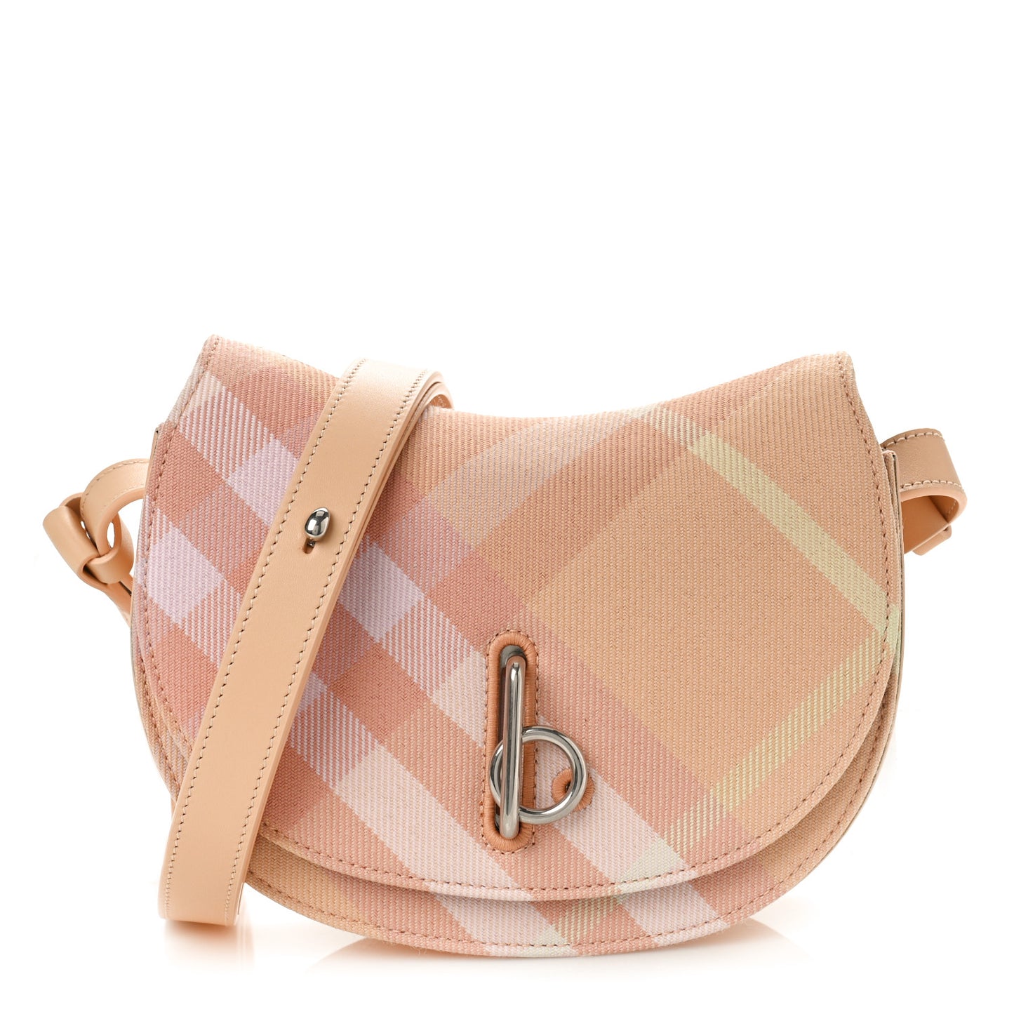 Jacquard Check Mini Rocking Horse Crossbody Peach