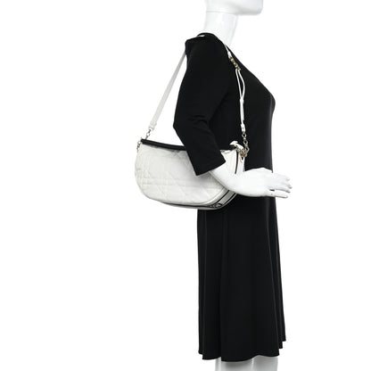 Christian Dior Lambskin Cannage Medium Dior Vibe Hobo Bag White 3 of 13