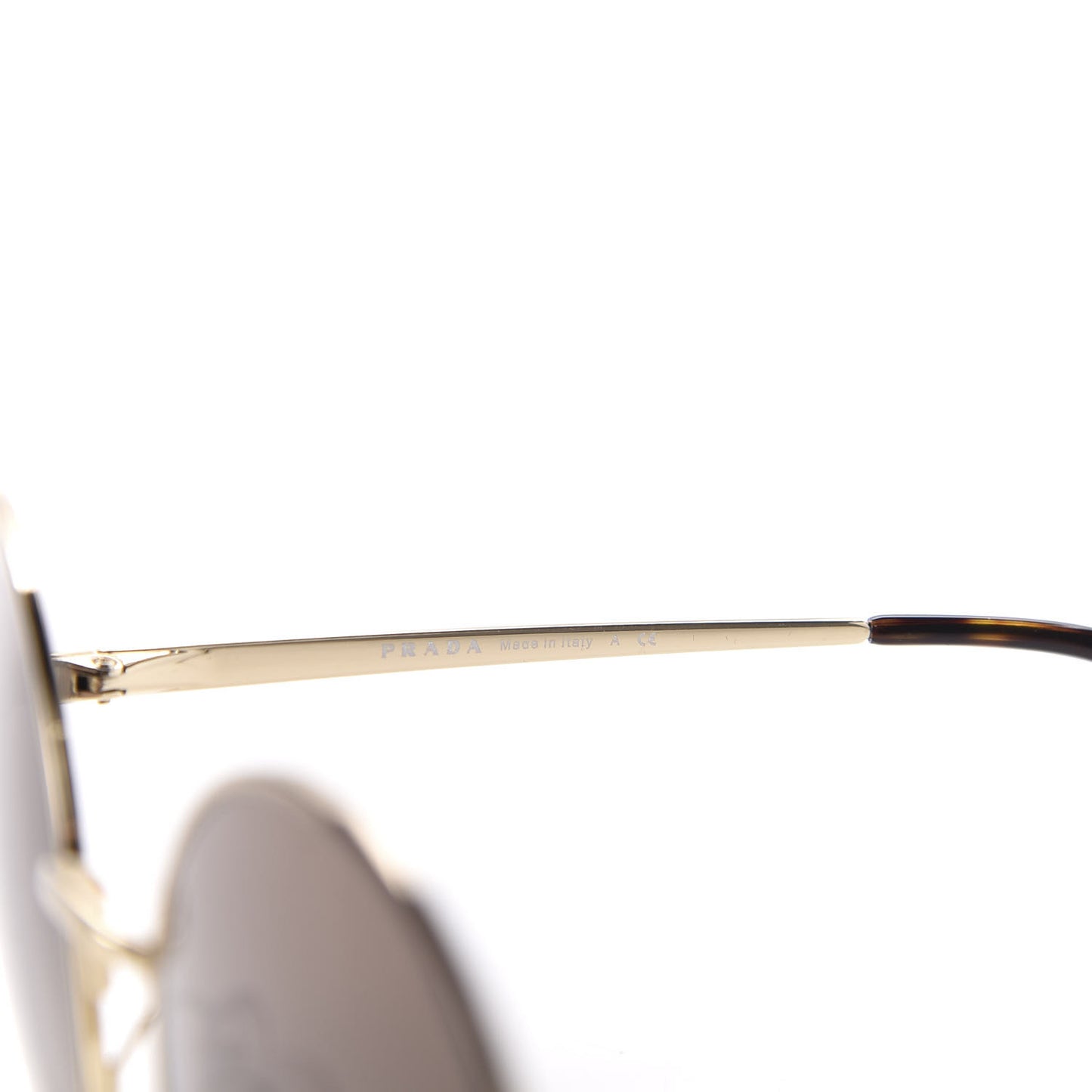 Metal Enamel Oversized Round Sunglasses SPR59X Tortoise Gold