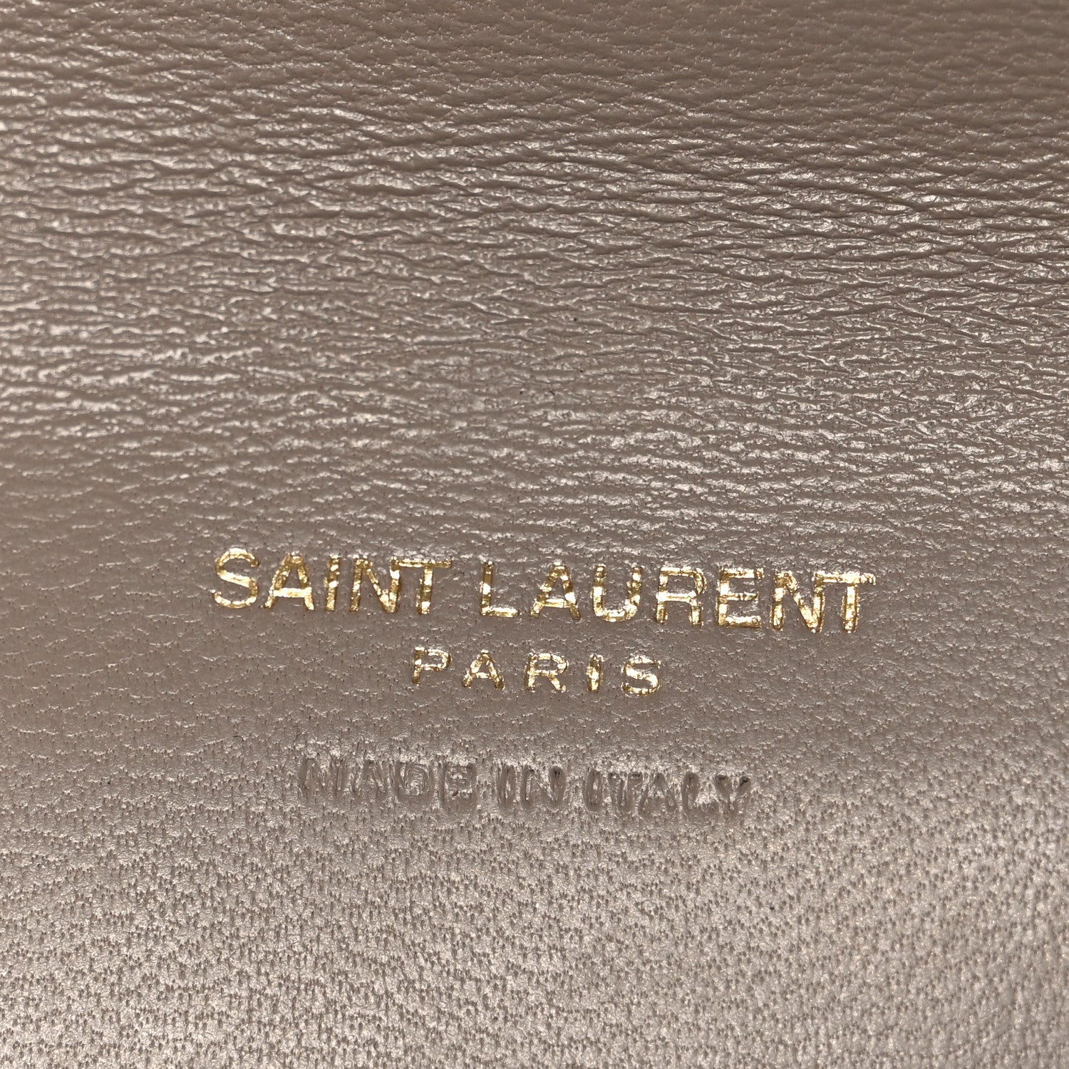 Saint Laurent Lambskin Matelasse Chevron Monogram Cassandre Flap Pouch Dark Beige 6 of 7