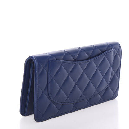 Chanel Lambskin Quilted Yen Wallet Blue 2 of 10
