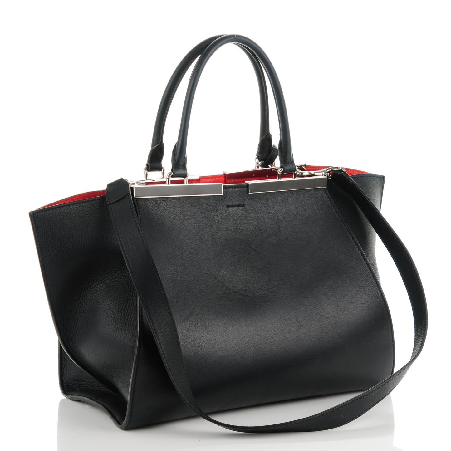 Vitello Dolce Marmol Shiny Nappa Petite 3Jours Tote Blue Notte
