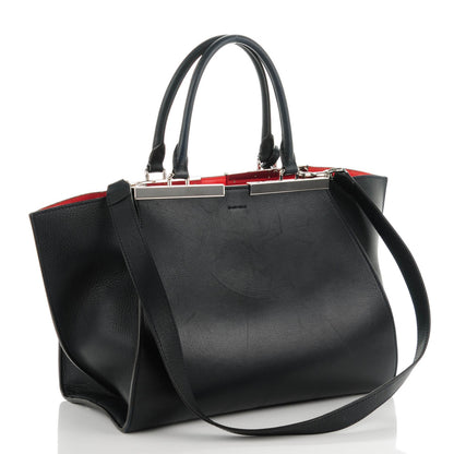 Fendi Vitello Dolce Marmol Shiny Nappa Petite 3Jours Tote Blue Notte 3 of 9