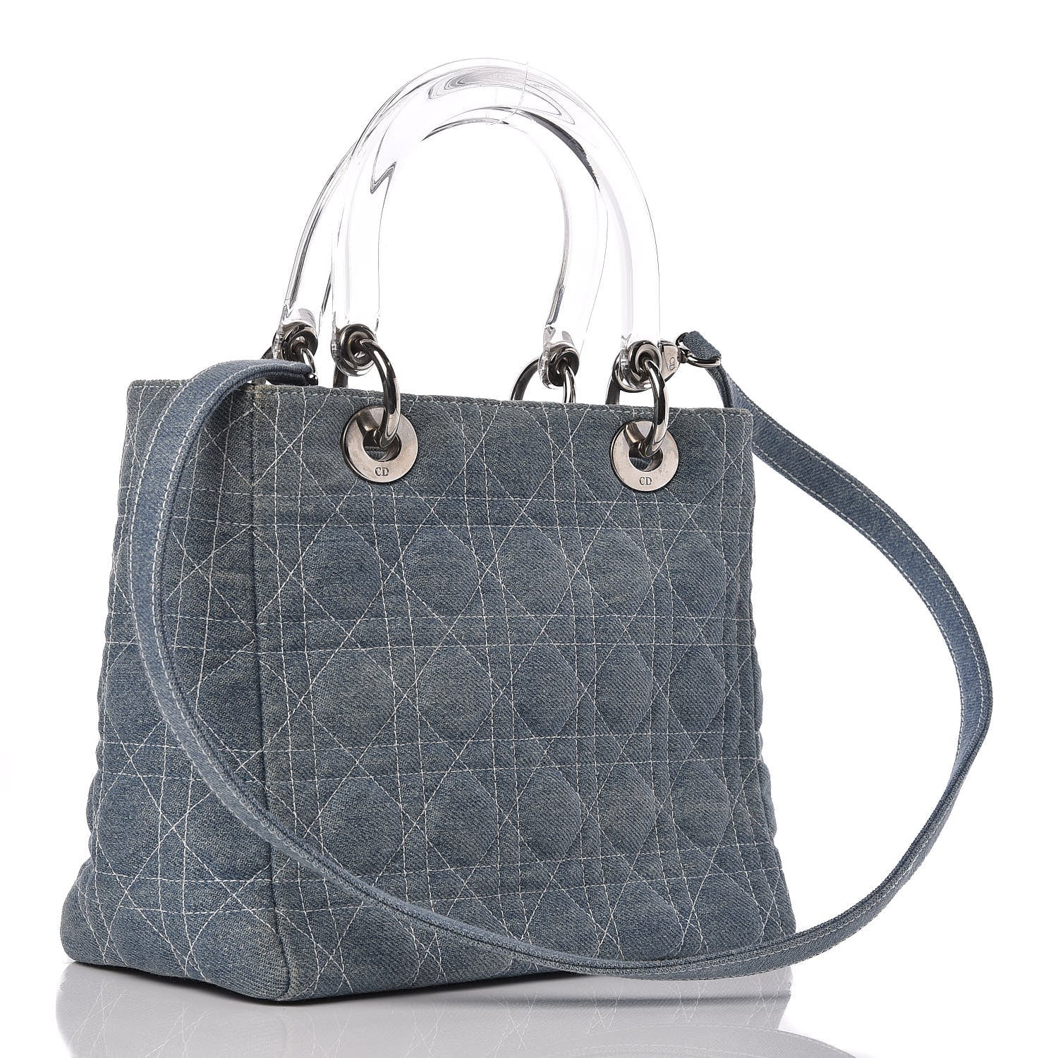 Christian Dior Denim Cannage Medium Lady Dior Light Blue 4 of 10