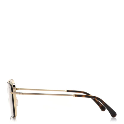 Chanel Metal Square Frame Pearl Sunglasses 4235-H Tortoise 3 of 8