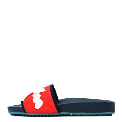Fendi Fabric Rubber Slide Sandals 35.5 Magma Marine 1 of 4
