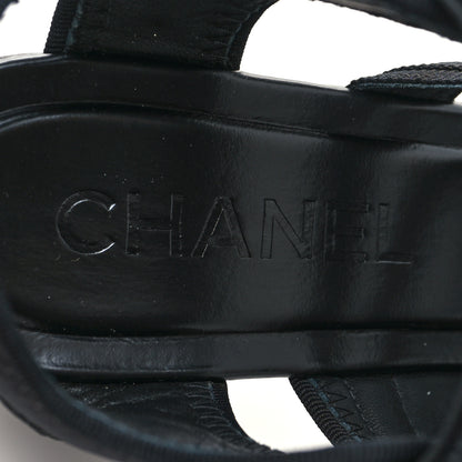 Chanel Fabric Metal CC Logo Sandals 37.5 Black 8 of 8