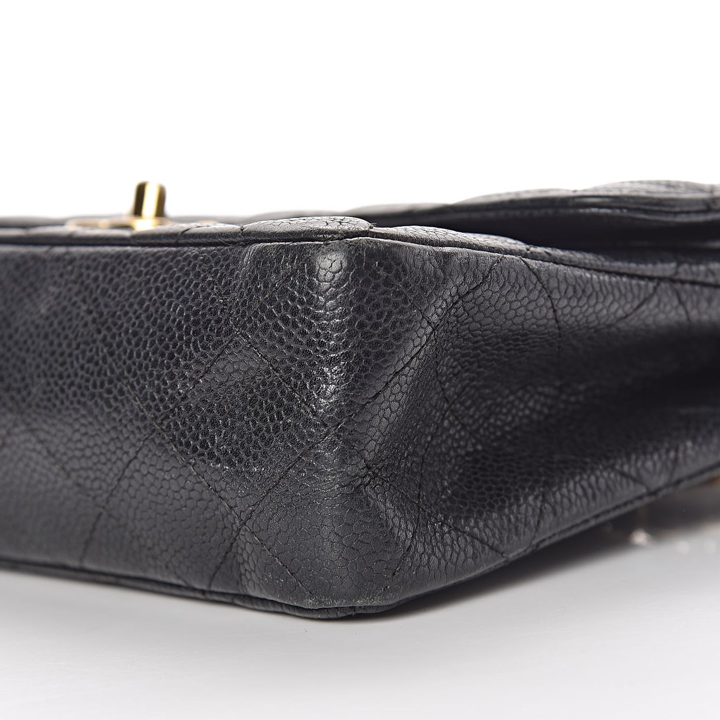 Caviar Quilted Small Double Flap Black