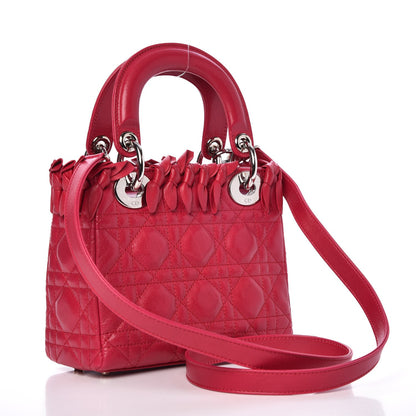 Christian Dior Lambskin Cannage Bow Mini Lady Dior Fuchsia 3 of 6