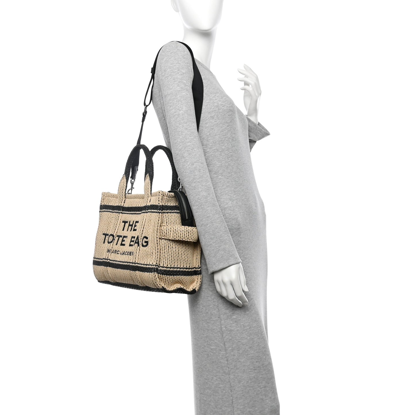 Straw Jacquard Medium The Traveler Tote Bag Natural