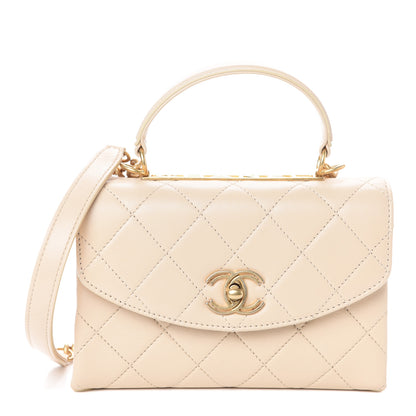 Chanel Lambskin Quilted Small Trendy Spirit Top Handle Bag Beige 1 of 10