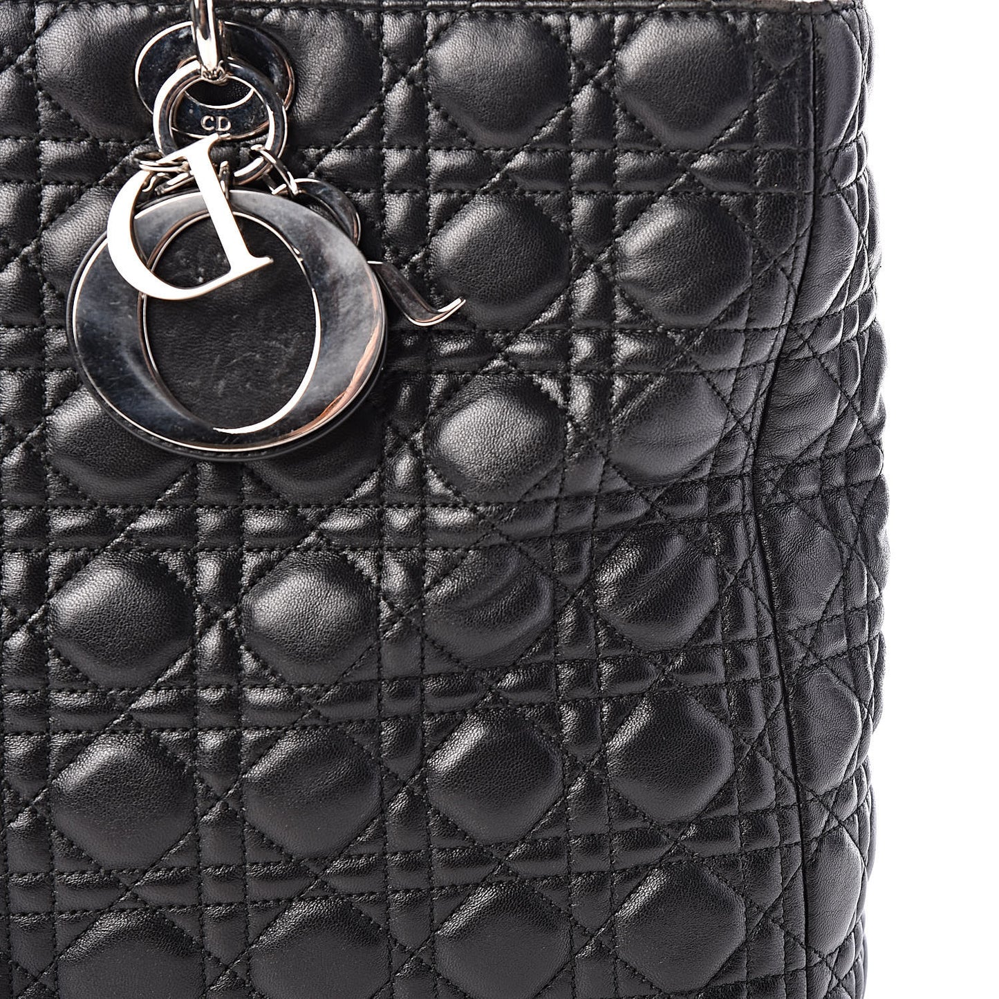 Lambskin Cannage Large Lady Dior Black