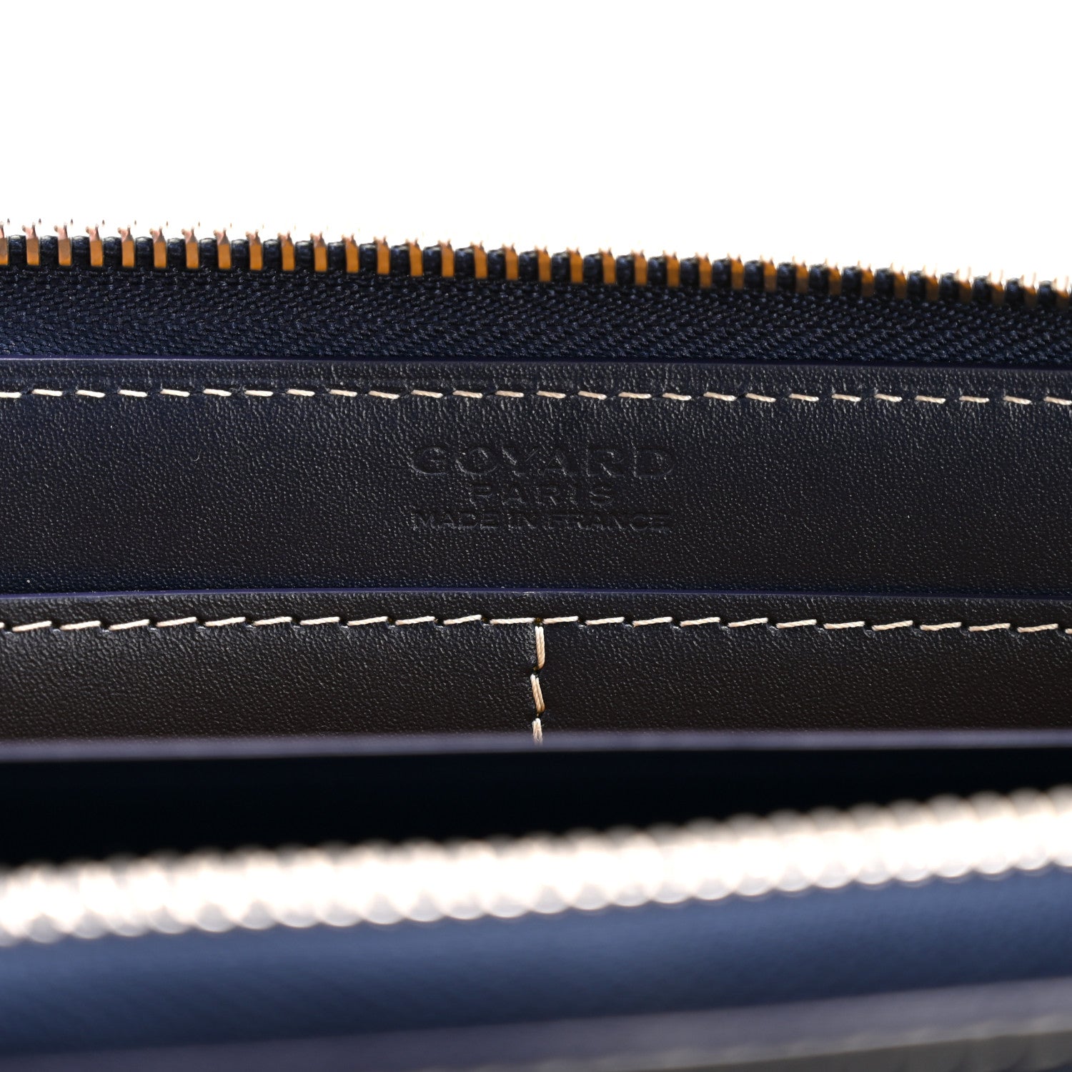 Goyard Goyardine Matignon Zip Around GM Wallet Navy 1780540